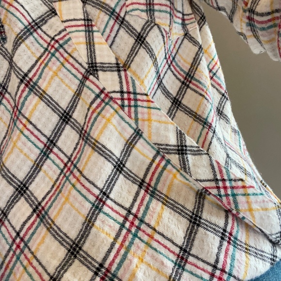 Splendid plaid hi-low top, faux wrap front, size small - Picture 6 of 16